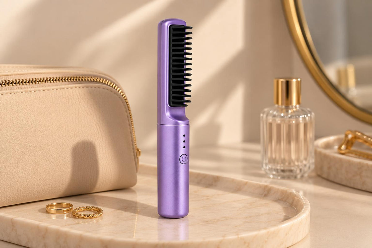 Herasen Mini™ — Cepillo alisador de bolsillo, morado