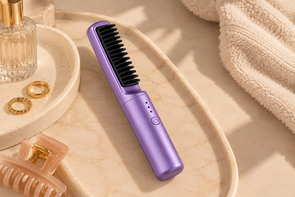 Herasen Mini™ — Cepillo alisador de bolsillo, morado