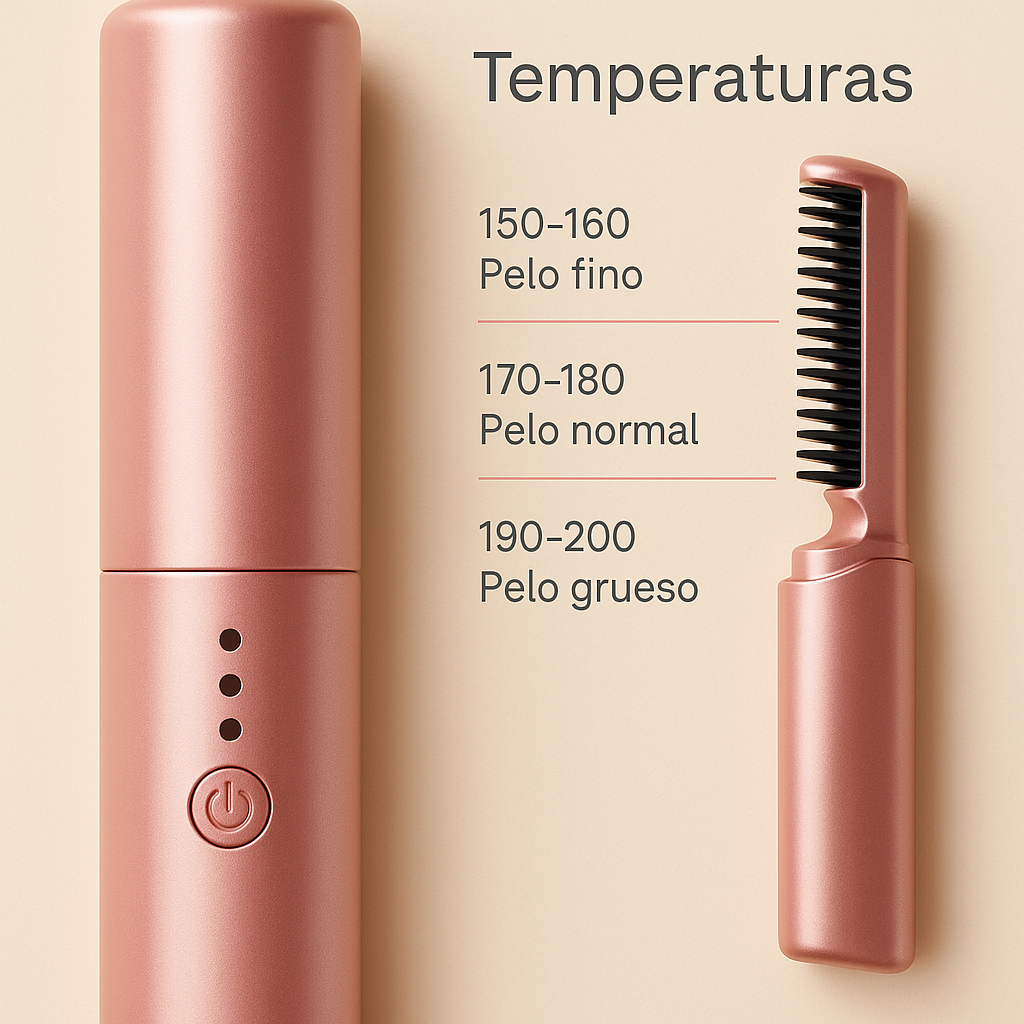 Las tres temperaturas: 150-160 pelo fino, 170-180 normal, 190-200 grueso