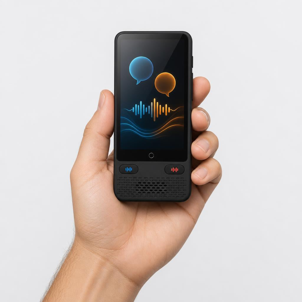 Traductor de voz S85 sostenido en la mano